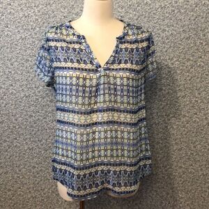 T281 Liz Clairborne Sheer V-Neck Top Size M